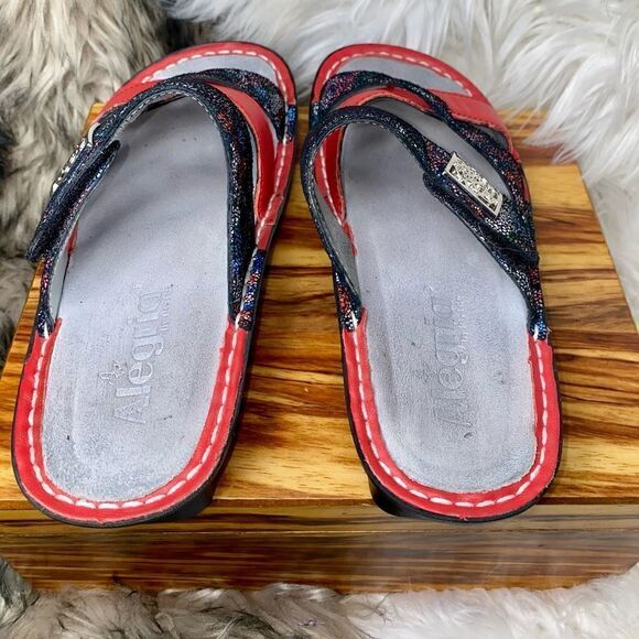 Alegria Sandals Womens Size 5-5.5/35EU Victoriah Botanicool SlipOn Slide Leather - Picture 5 of 9
